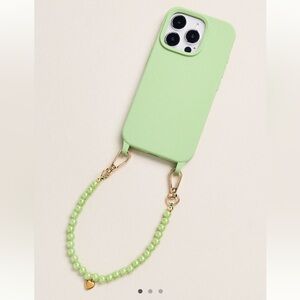 NWB Anthropologie IPhone 16 Pro Phone Case with Beaded Wristlet